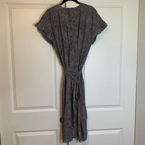 Loft midi dress drop ruffle sleeve XL new w/ tags